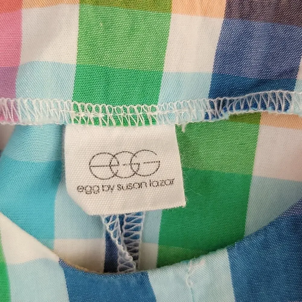 Egg‎ by Susan Lazar Trevor romper plaid cotton 18M